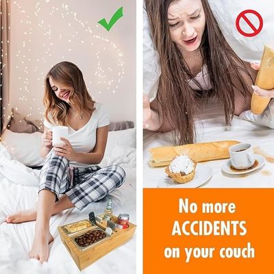 Embalagem de presente Design de tampa removível Copo e suporte de bebida com bandeja de lanches para o meio do sofá