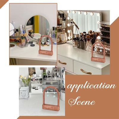 Encomenda personalizada Aceita-se Estand de exibição de brincos em forma de arco de madeira com base de coco