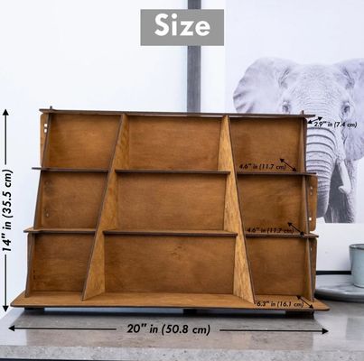 Estande de visualização de jóias de madeira quente de 3 níveis com design de impressão de tela de seda personalizado