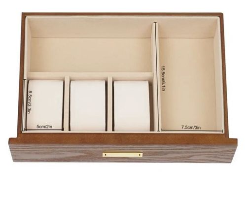 3 camadas feitas à mão Cristal Bloqueio Jóias Organizador Case para brincos Anéis Colar relógio