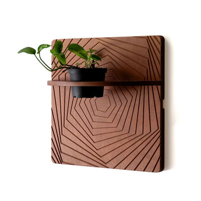 Planta de parede pendurada de madeira gravada em tela de seda para quartos pequenos