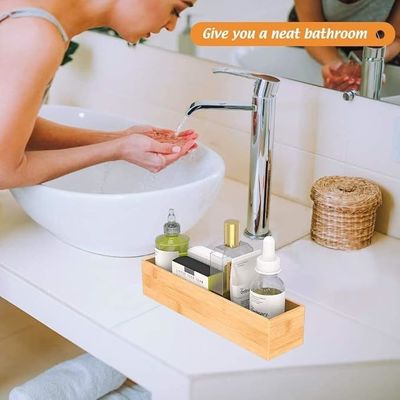 Organize talheres com logotipo personalizado divisores de gaveta multi-profunda caixa de armazenamento de madeira