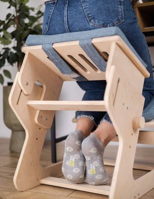 Sala de estar Cadeira de joelhos de madeira Impressão queimada Regalo ajustável e personalizado