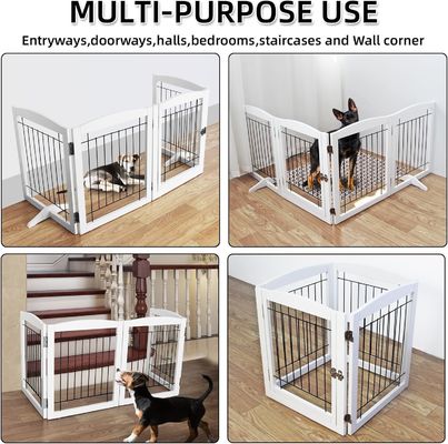 Eletrodoméstico de madeira porta de cachorro escadas porta dobrável para interior