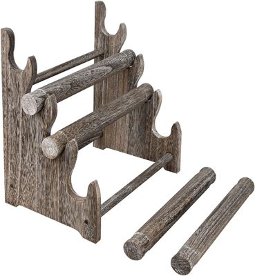 Madeira 4 Nível Bandeira de jóias Display Stand Organizador Detentor Armazenamento doméstico 12 W x 9 D x 14 H