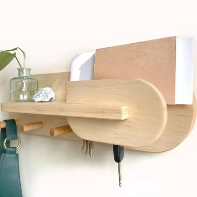 Organizador de entrada de sala de estar Montador de parede Estante de casaco com portador de chave de logotipo personalizado