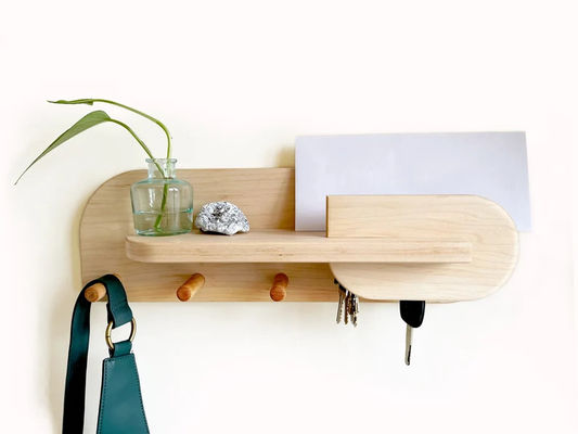 Organizador de entrada de sala de estar Montador de parede Estante de casaco com portador de chave de logotipo personalizado