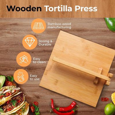 10 polegadas de madeira Tortilla Press Maker Desenhos personalizados para o lar e serviços de restauração