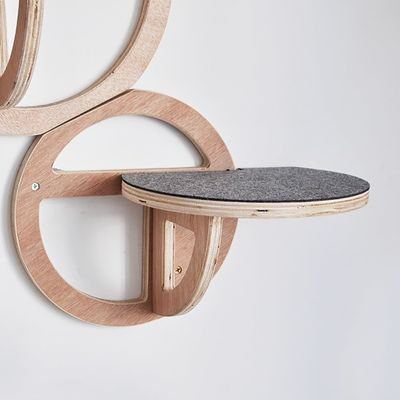 Prateleiras de gato montadas em parede de madeira Conjunto de 3 casas de gatos sustentáveis para gatos de madeira contraplacada de pinho