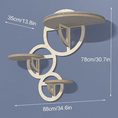 Prateleiras de gato montadas em parede de madeira Conjunto de 3 casas de gatos sustentáveis para gatos de madeira contraplacada de pinho