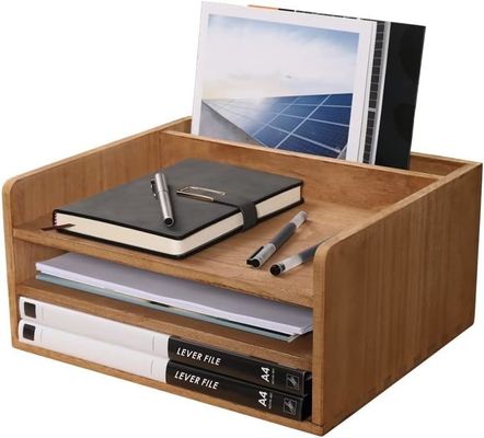 Organizador de bandeja de armazenamento de pasta de arquivos de desktop de madeira