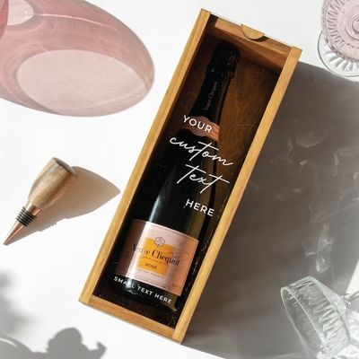 Caixa de vinho de madeira retangular gravada Caixa de garrafa personalizada