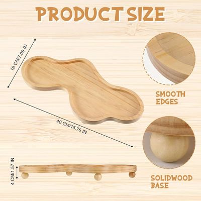 202407 Taça decorativa de madeira suporte de pedestal de madeira irregular para decoração do lar