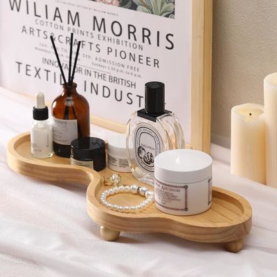 202407 Taça decorativa de madeira suporte de pedestal de madeira irregular para decoração do lar