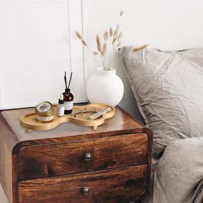 202407 Taça decorativa de madeira suporte de pedestal de madeira irregular para decoração do lar