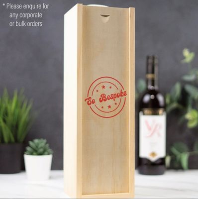 Caixa de vinho de madeira feita à mão com gravura a laser personalizada e tampa deslizante personalizada