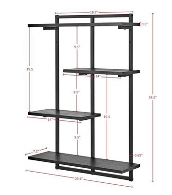 Logotipo personalizado Estrutura de metal Prateleira flutuante para armazenamento e exibição de aparelhos de cozinha