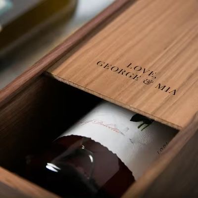 Caixa de champanhe para noivado e casamento 35x11x11cm