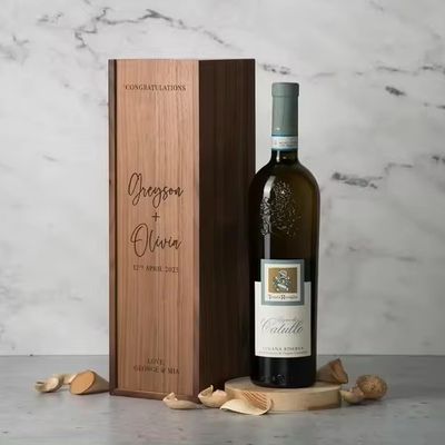 Caixa de champanhe para noivado e casamento 35x11x11cm