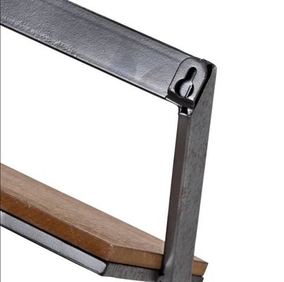 Logotipo personalizado Decoração de casa Conjunto de 3 prateleiras de parede de madeira preta / natural Prateleiras de exibição pendurada