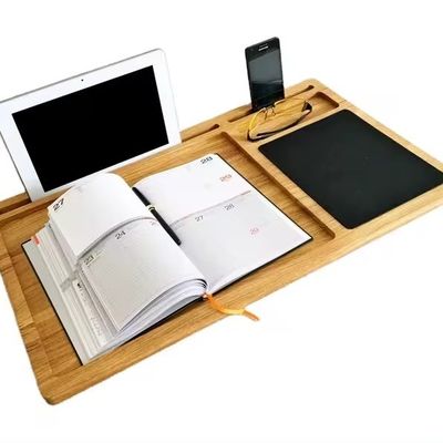 Caixa portátil de computador de madeira Posicionamento de carvalho não dobrável com mouse pad e estação de trabalho