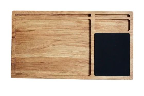 Caixa portátil de computador de madeira Posicionamento de carvalho não dobrável com mouse pad e estação de trabalho