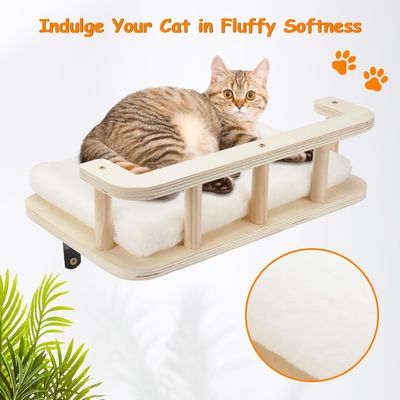 Maca de gato de madeira com 5 degraus Perchas para parede Mobiliário de parede de gato Impressão de parede queimada