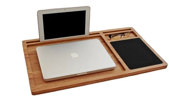 Caixa portátil de computador de madeira Posicionamento de carvalho não dobrável com mouse pad e estação de trabalho