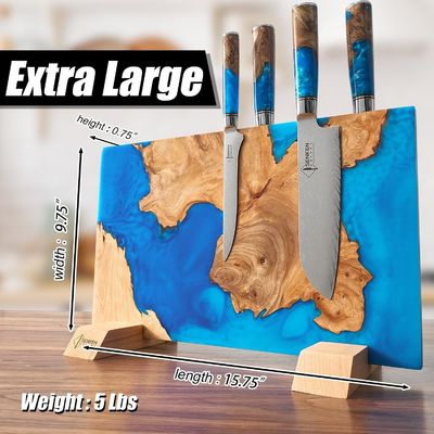 Quadrado Eco Friendly Bambú Magnético Faca Faixa para organização da cozinha