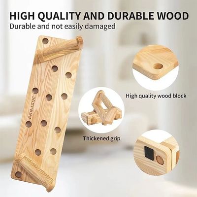 10 em 1 Solid Wood Push Up Stands Board para ginásio portátil em cor branca/preta/madeira