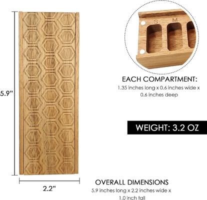 Acacia Madeira 7 Dias Semanal de pílulas Caixa de pílulas Organizador de vitaminas Suplementos diários Recipiente de pílulas