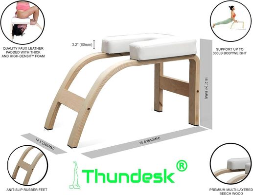 Balance Training Yoga Inversion Bench Estilo rústico com material de madeira e apoio de cabeça