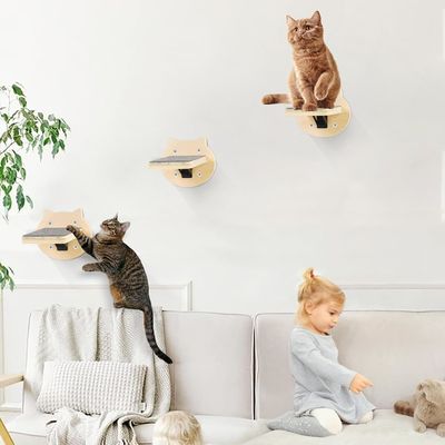 Treinamento de cães 3-packs Cat Escaladeiras Prateleiras de montanha Montadas na parede gatos Escalões de parede com raspadinha