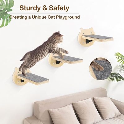Treinamento de cães 3-packs Cat Escaladeiras Prateleiras de montanha Montadas na parede gatos Escalões de parede com raspadinha