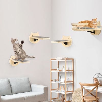 Treinamento de cães 3-packs Cat Escaladeiras Prateleiras de montanha Montadas na parede gatos Escalões de parede com raspadinha