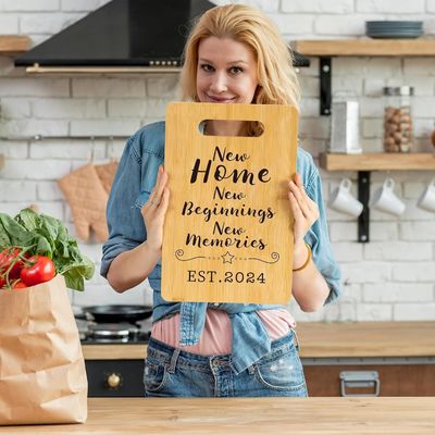 Tabela de corte de bambu personalizada com alça e função de preservação de óleo sustentável