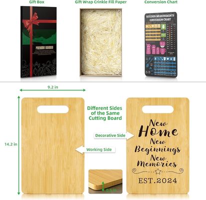 Tabela de corte de bambu personalizada com alça e função de preservação de óleo sustentável