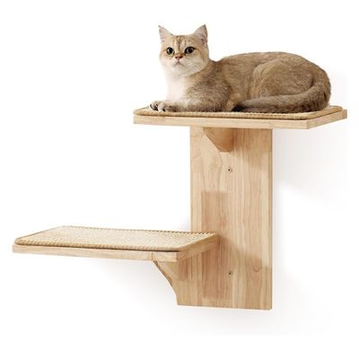 Cães de Treinamento Estantes de Parede 2 Plataforma Mobiliário de Gato Forma de Árvore Prateleira Flutuante com Sisal Mat