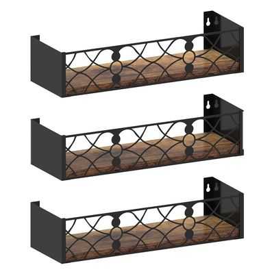 Estantes de parede decorativos rústicos para sala de estar