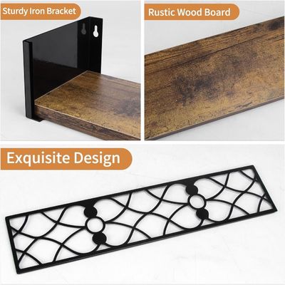 Estantes de parede decorativos rústicos para sala de estar