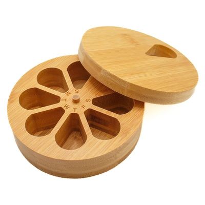 202405 Madeira Organizador de pílulas para viagens diárias e semanais e porta-pílulas Caixa de medicamentos vitamínicos