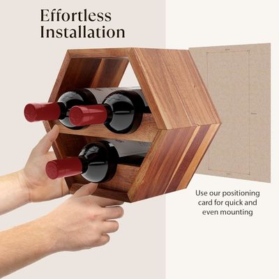 3 garrafas Acacia Wine Bottle Holder Estilo de armazenamento de vinho em casa Encomenda personalizada aceita