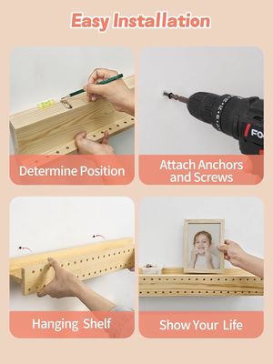 Livraria de parede de madeira natural