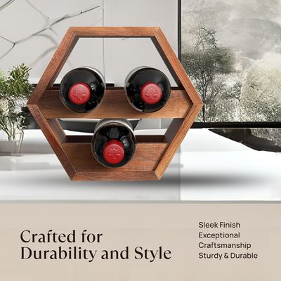 3 garrafas Acacia Wine Bottle Holder Estilo de armazenamento de vinho em casa Encomenda personalizada aceita
