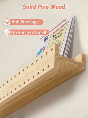 Livraria de parede de madeira natural