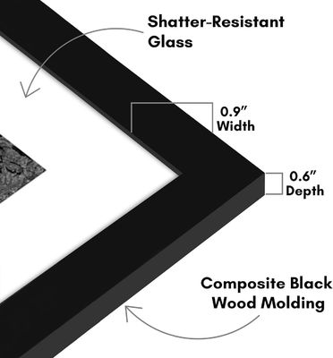 Logotipo personalizado de madeira tamanho 12X16 8X12 quadro de imagem com estofado e vidro resistente a rupturas