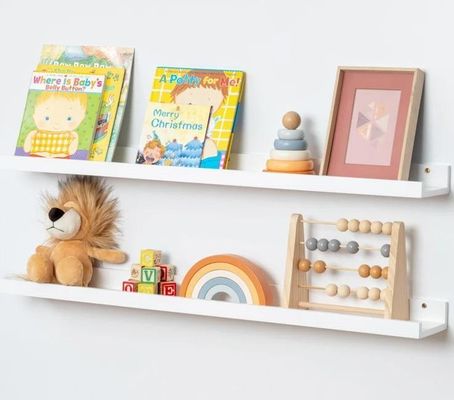 Móveis de sala de estar 2 peças de madeira maciça Prateleiras flutuantes para exibição de parede minimalista