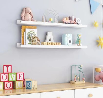 Móveis de sala de estar 2 peças de madeira maciça Prateleiras flutuantes para exibição de parede minimalista