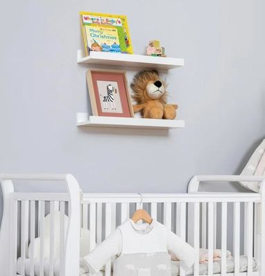 Móveis de sala de estar 2 peças de madeira maciça Prateleiras flutuantes para exibição de parede minimalista