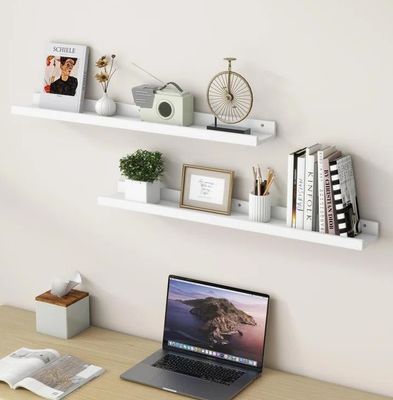 Móveis de sala de estar 2 peças de madeira maciça Prateleiras flutuantes para exibição de parede minimalista